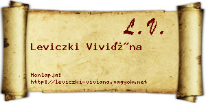 Leviczki Viviána névjegykártya